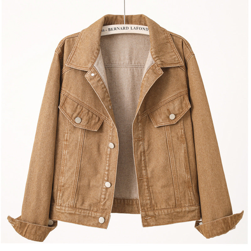 Dame Vintage Denimjakke med detaljerede lommer og moderne snit Stilla