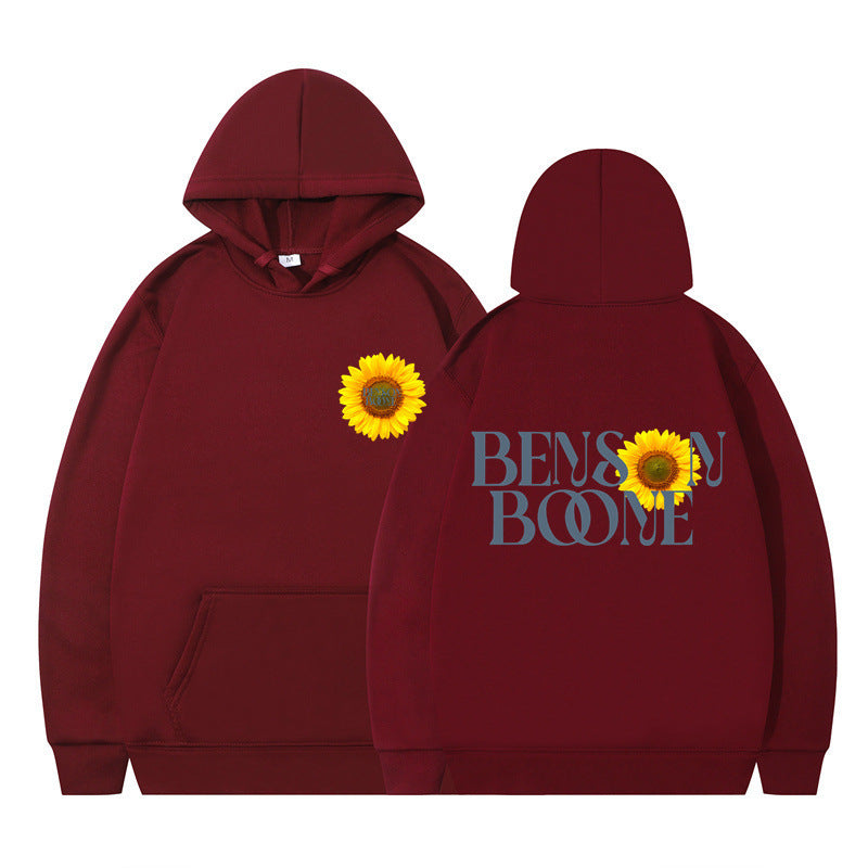 Kvinders hoodie med unikt solsikke design og komfortabel pasform Skovae