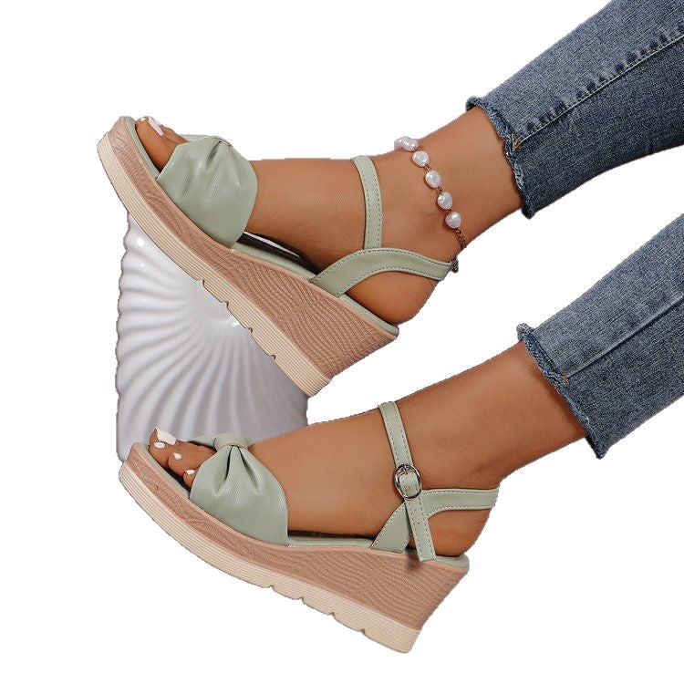 Dame Wedge-sandaler med elegant knude og behageligt fodbetræk Stilla