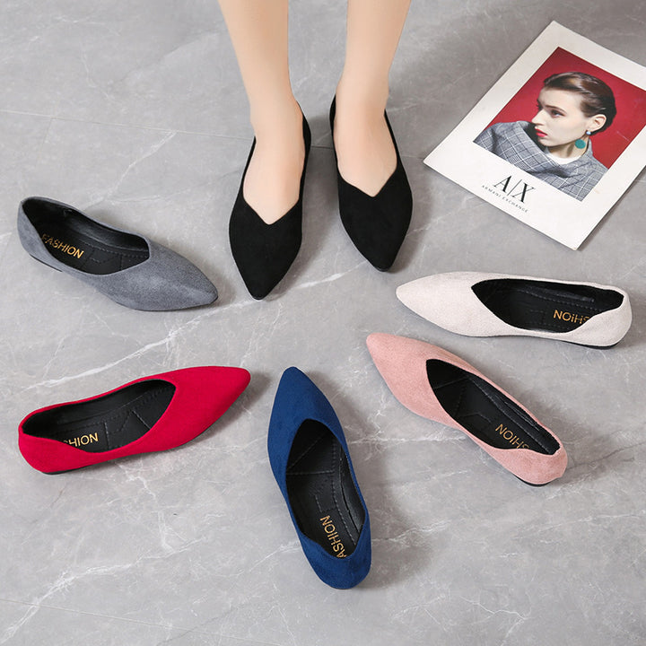 Dame elegante spids Ballerinas med blødt overmateriale og skridsikker sål Stilla