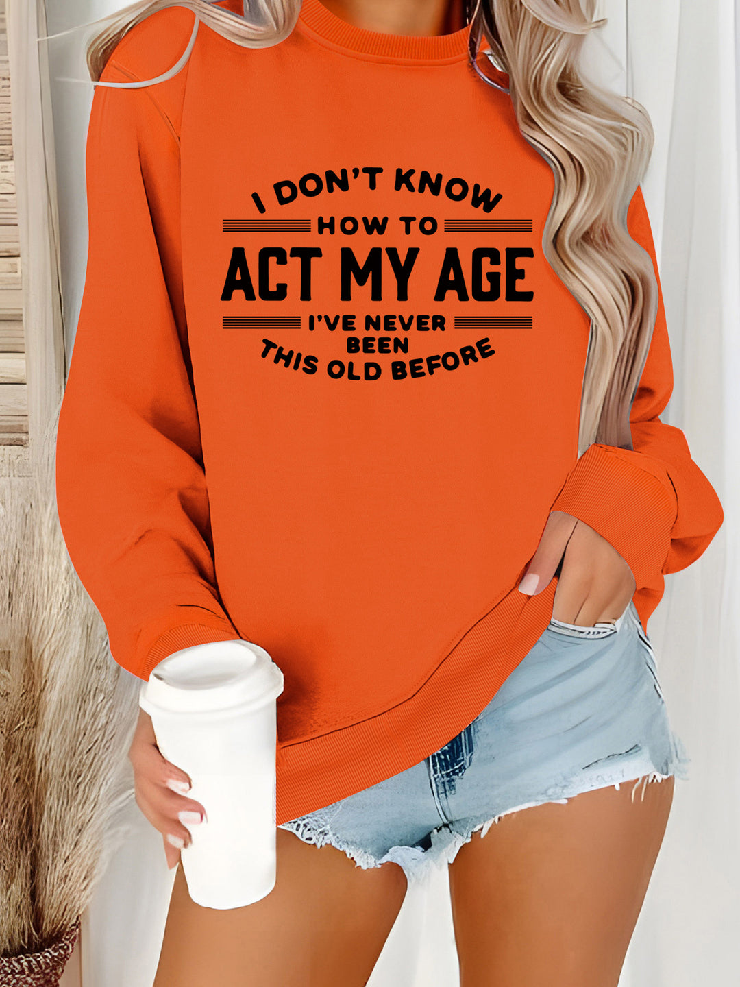 Kvinders sweatshirt med humoristisk print og afslappet pasform Stilla