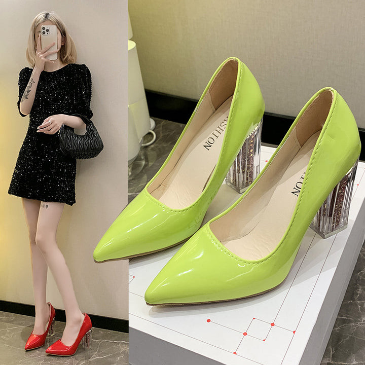 Dame Elegante High Heel Pumps med gennemsigtig blokhæl Stilla