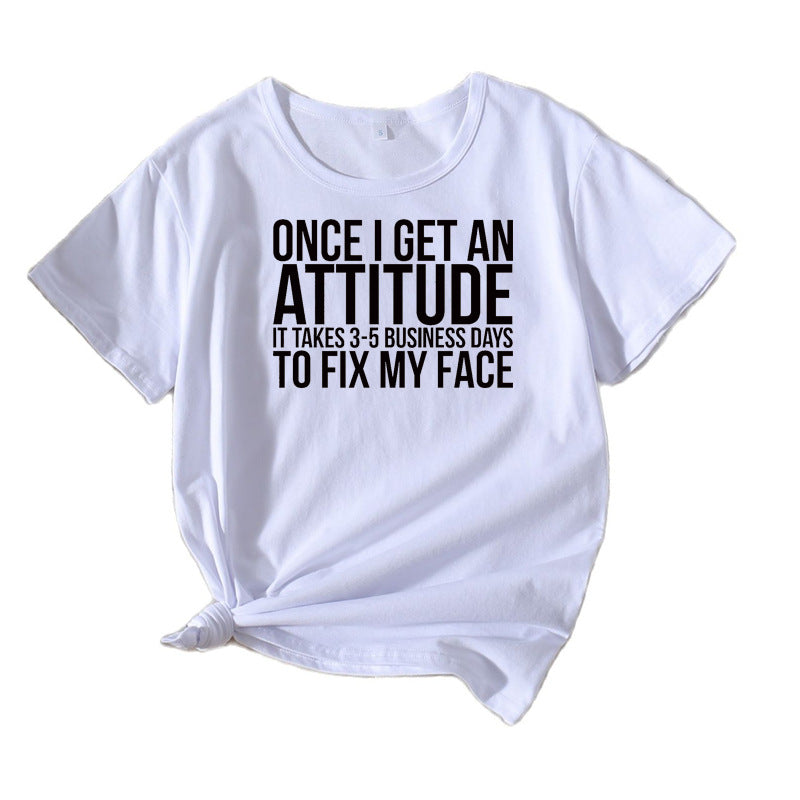 Damer Casual Attitude Statement T-Shirt Stilla