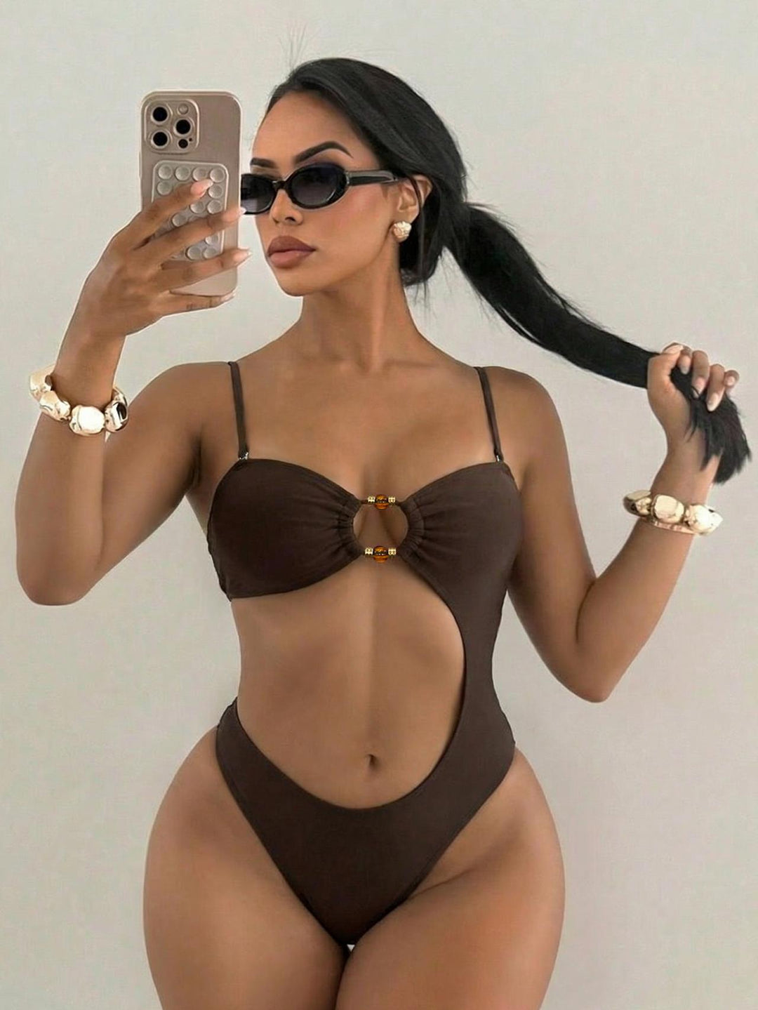 Dame Cut-Out Badedragt med unikt ringdetalje Skovae