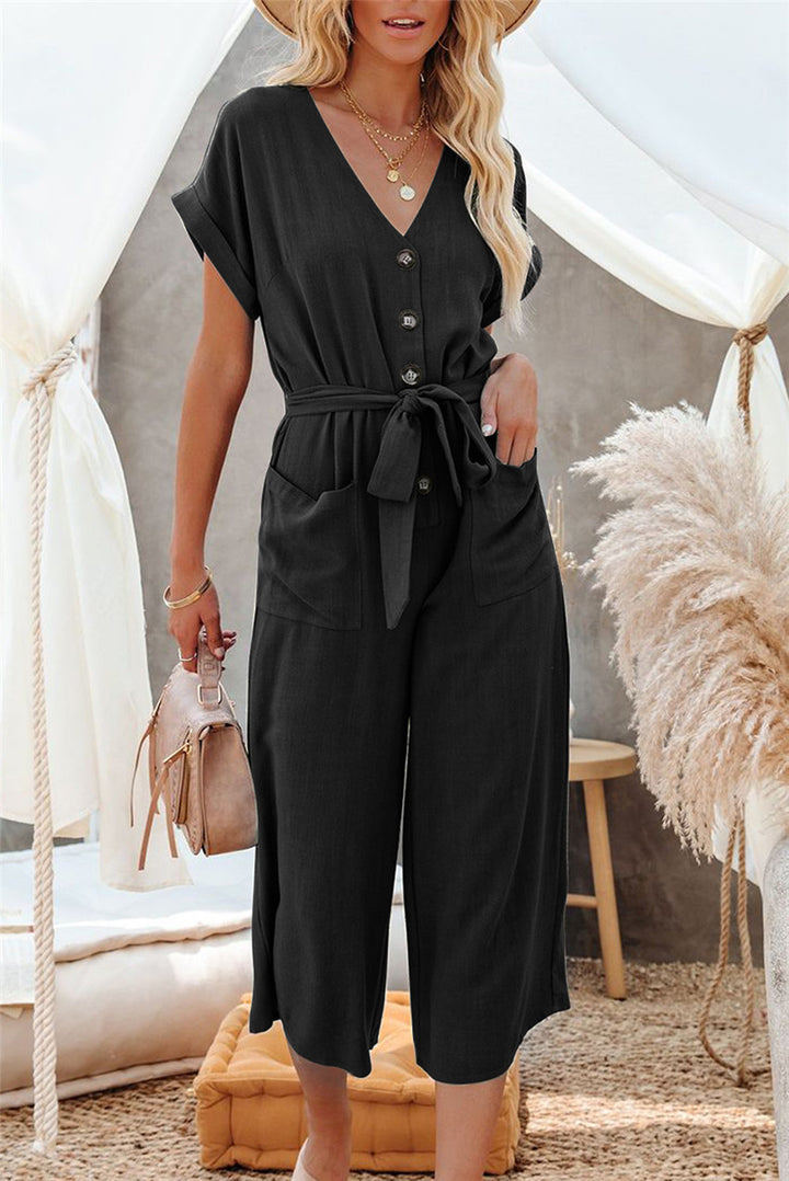 Dame Jumpsuit med V-udskæring og praktiske lommer Stilla
