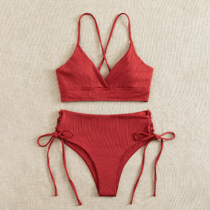 Dame bikini-sæt med raffineret snøre-detail Skovae