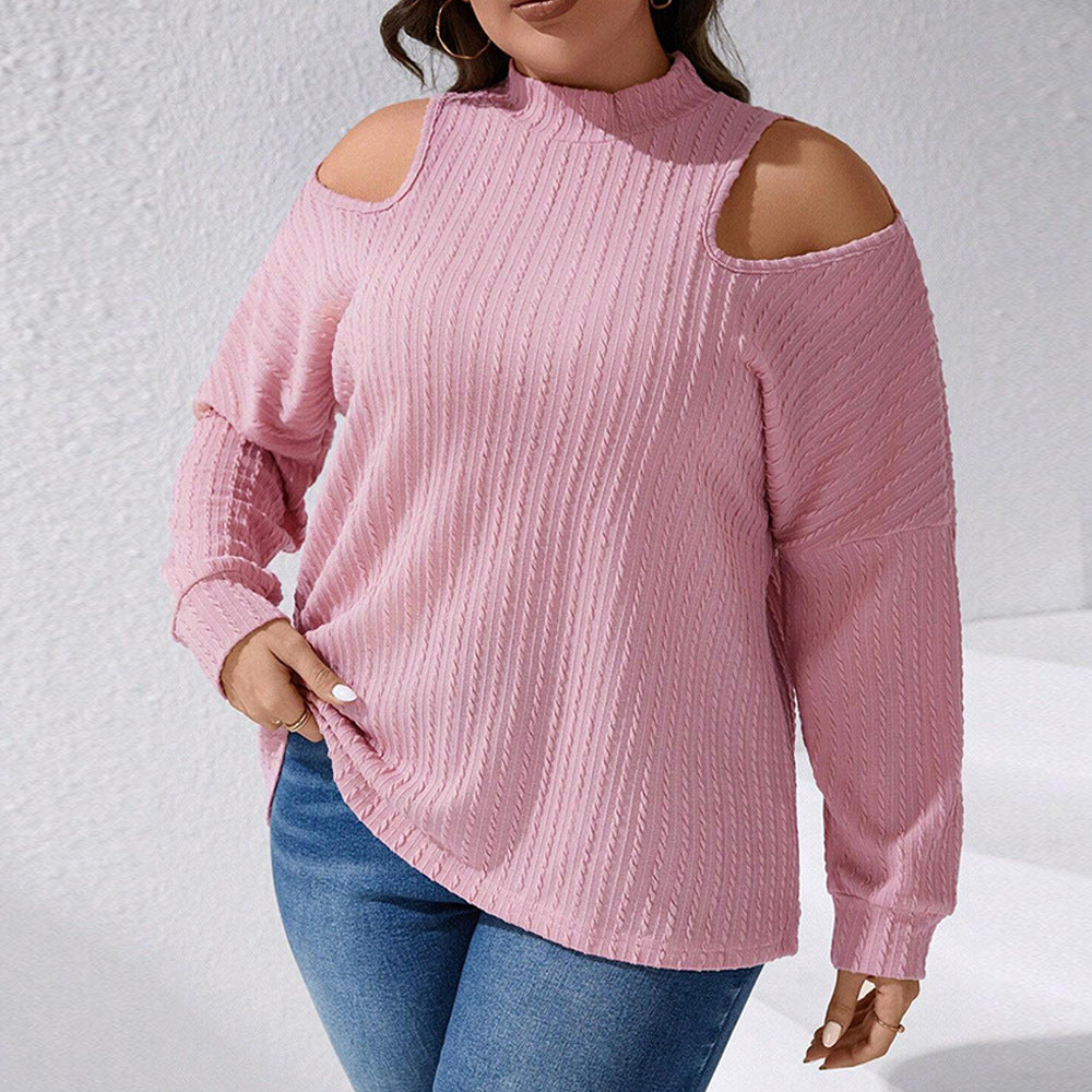 Dame afslappet top med off-shoulder design og struktureret stof Stilla