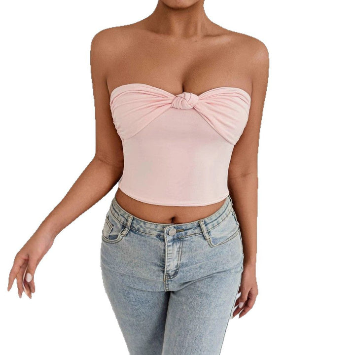 Damer Bandeau Crop-top med knude-design Skovae