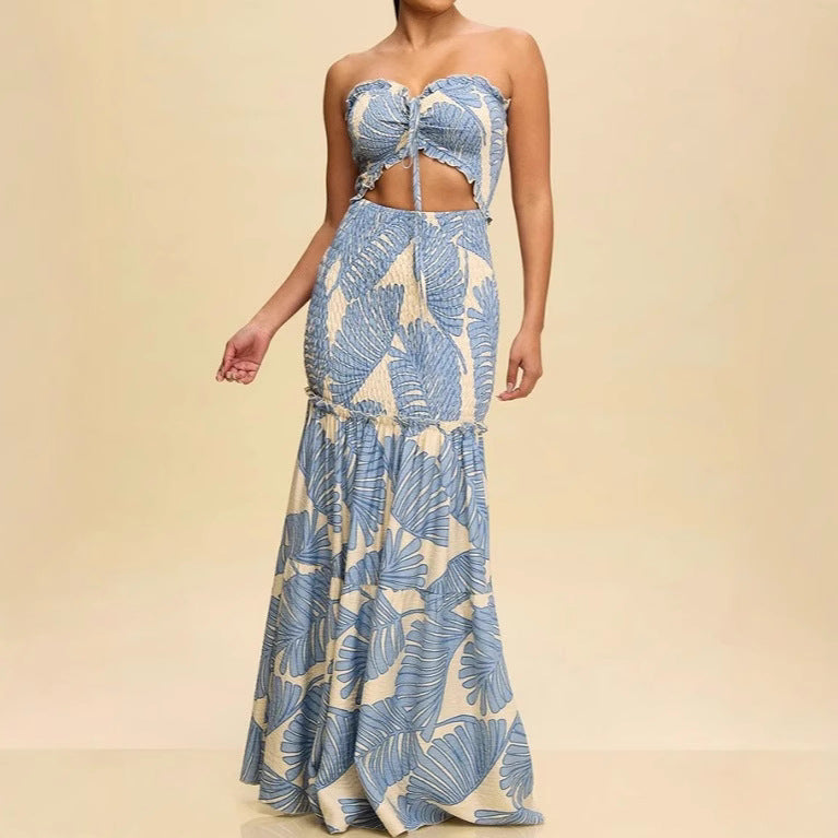 Femme Cut-Out Strapless Maxikjole Stilla