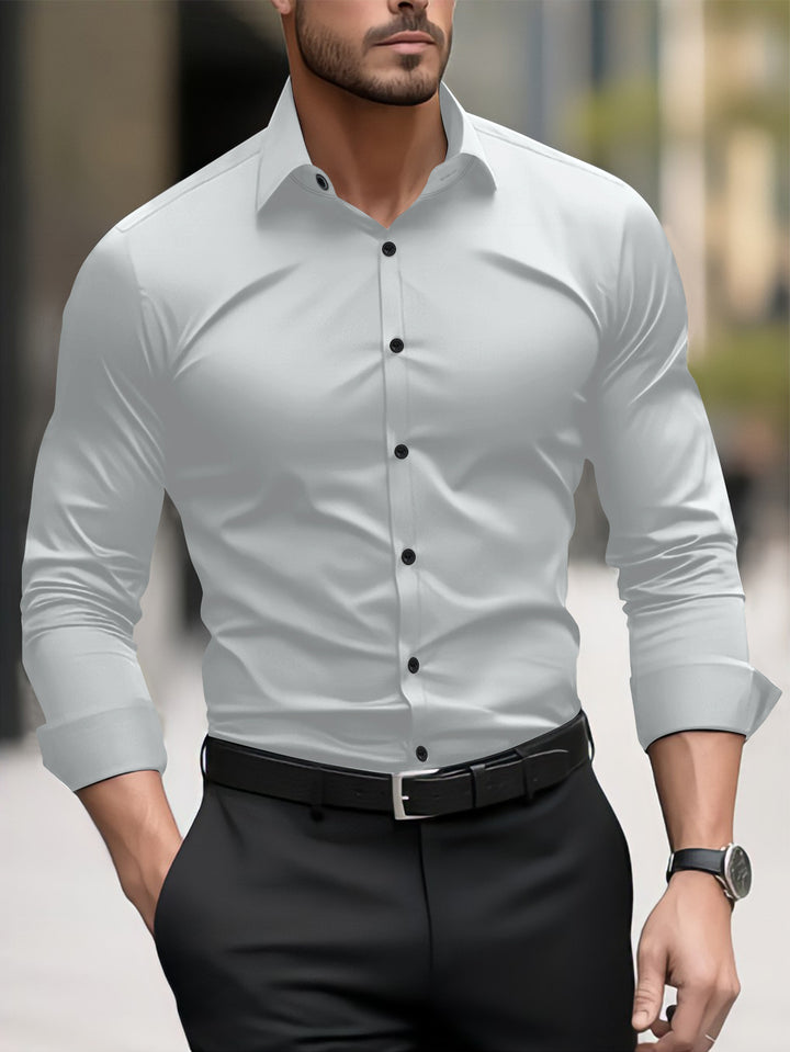 Herrer Slim-Fit Langærmet skjorte med moderne snit og elegante accenter Stilla