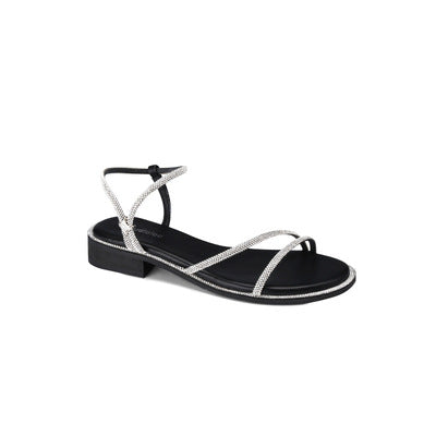 Dame elegante sandaler med funklende remme og behageligt fodseng Stilla