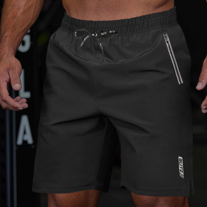 Herrer sportsshorts med sidelommer med lynlås og elastisk talje Stilla