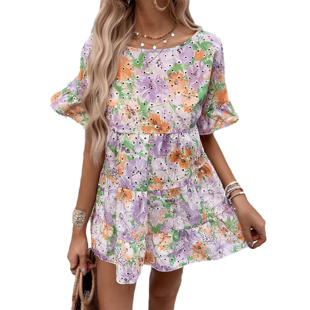 Dame luftig sommerkjole med floralt design Stilla