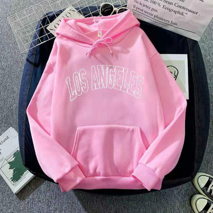 Kvinders hoodie med kreativ Los Angeles skrift Skovae