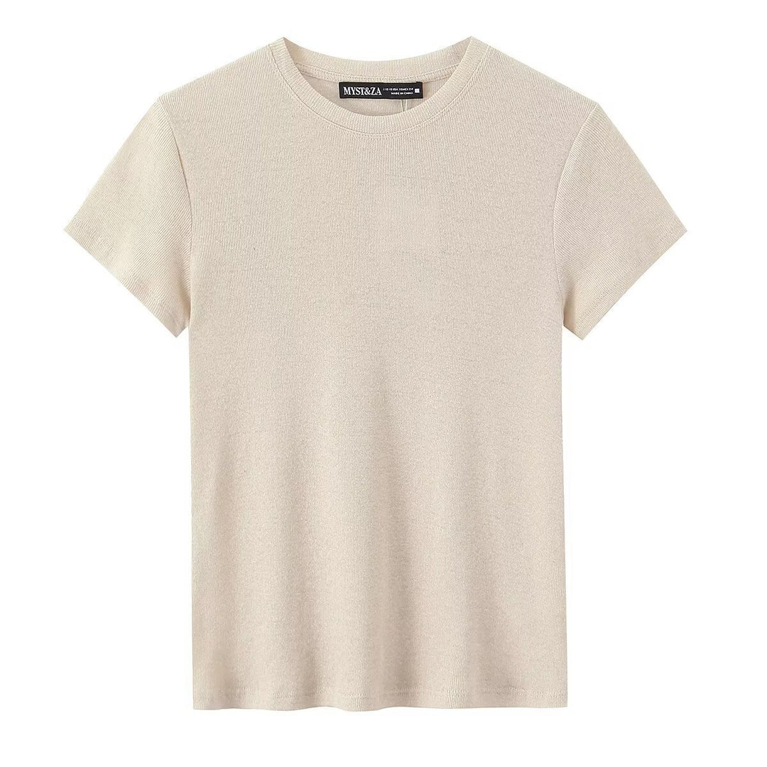 Dame fritids T-shirt lavet af økologisk certificeret bomuld med rund hals og komfortable pasform Skovae