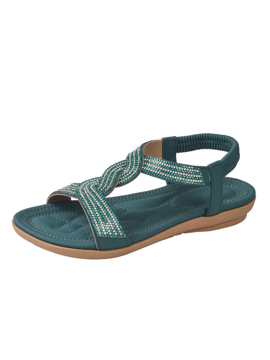 Dame Elegante Sandaler med dekorative Krystalakcenter Stilla