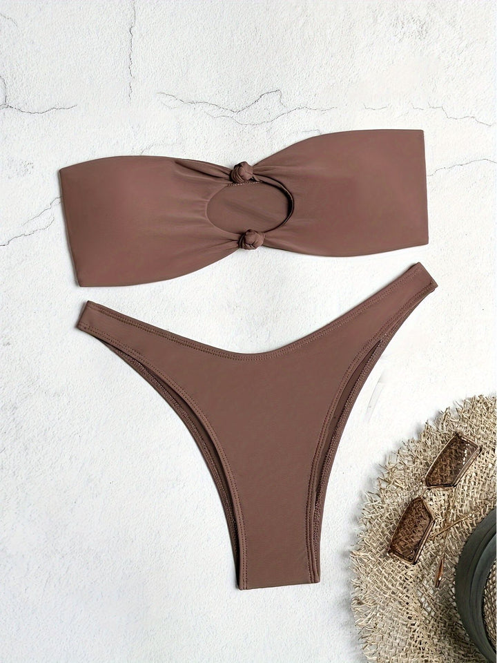 Damer Bandeau-bikini med innovativ knude design Skovae