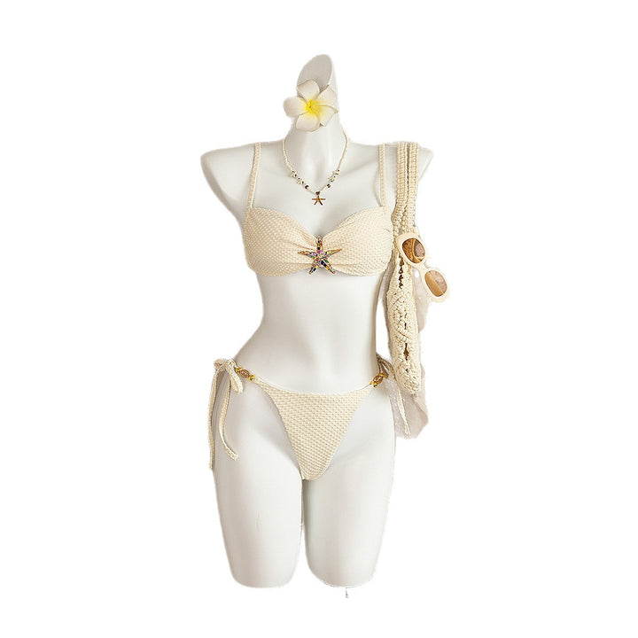 Dame bikini med glitrende stjernemotiv og justerbare bånd Skovae