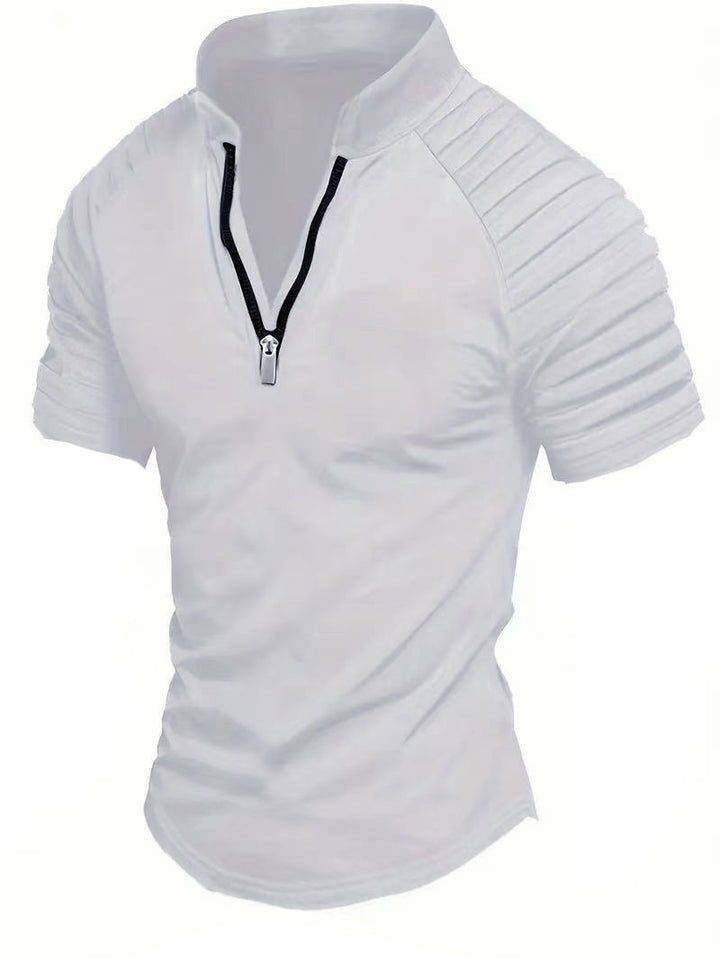 Herre Sporty Kortærmet T-Shirt med struktureret Lynlås Stilla