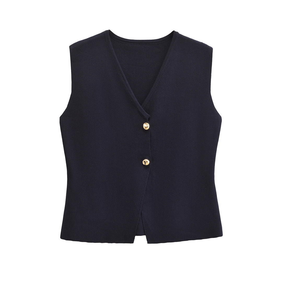 Dame Casual Knap-Op Vest Stilla