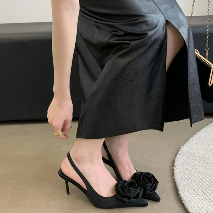 Dame Slingback Pumps med floralt design og elegant hæl Stilla