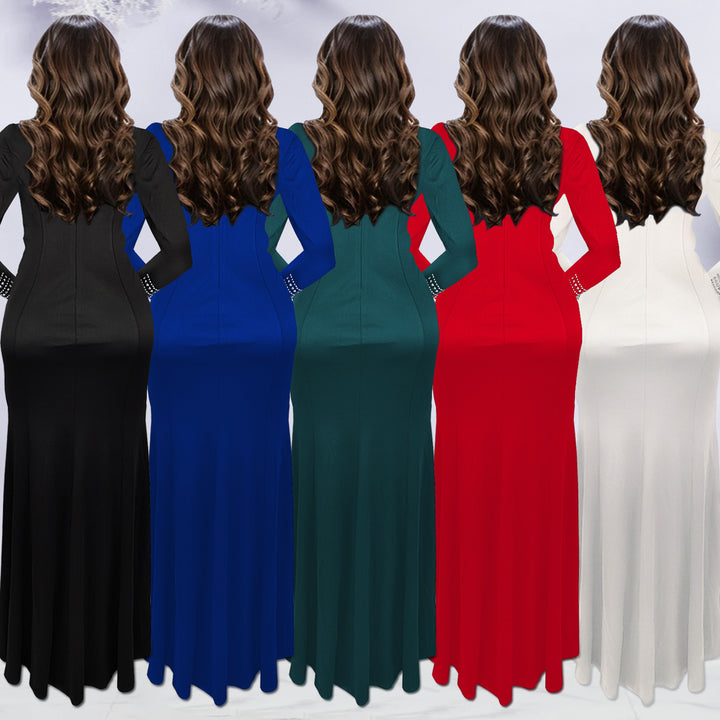 Dame Elegant aftenkjole med off-shoulder design og strålende strass dekorationer Stilla