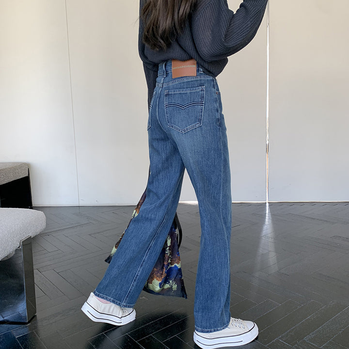 Dame Bløde Flare Jeans med høj talje og afslappet pasform Stilla