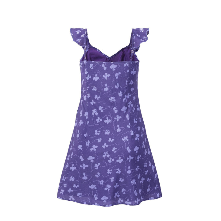 Dame legende sommerkjole med ruffles detaljer og blomster mønster Stilla