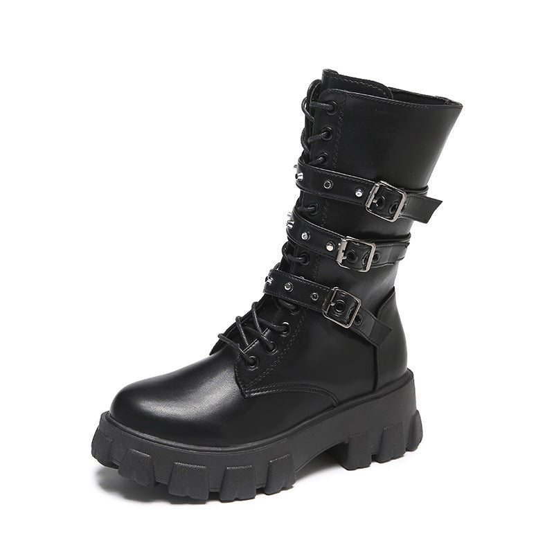 Dame High-Top Snørestøvler med justerbare remme og skridsikker sål Stilla
