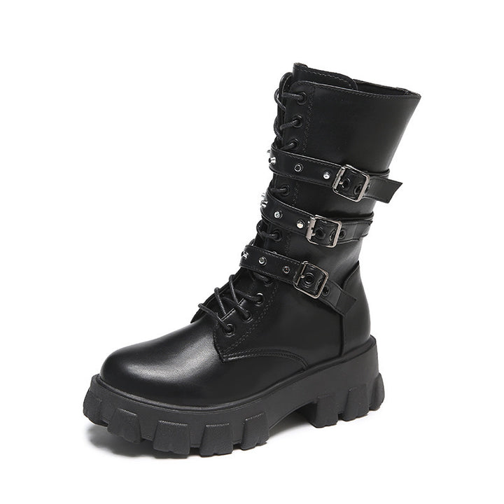 Dame High-Top Snørestøvler med justerbare remme og skridsikker sål Stilla
