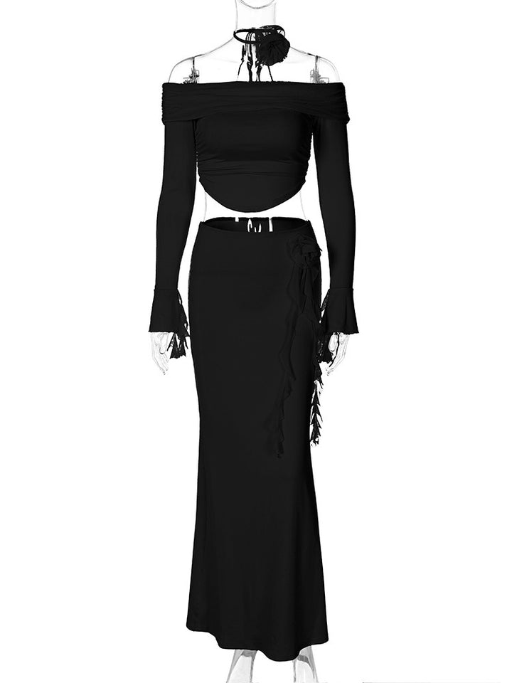 Dame Elegant Cut-Out Aftenkjole med off-shoulder Design Stilla