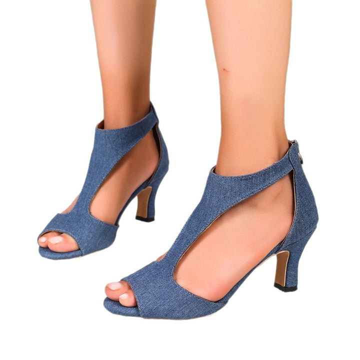 Dame mode Peep-Toe Højhælede med dekoreret Cut-Out design Stilla