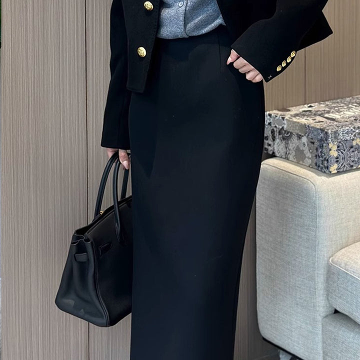 Kvinders elegante blazer sæt med grafisk nederdel Stilla