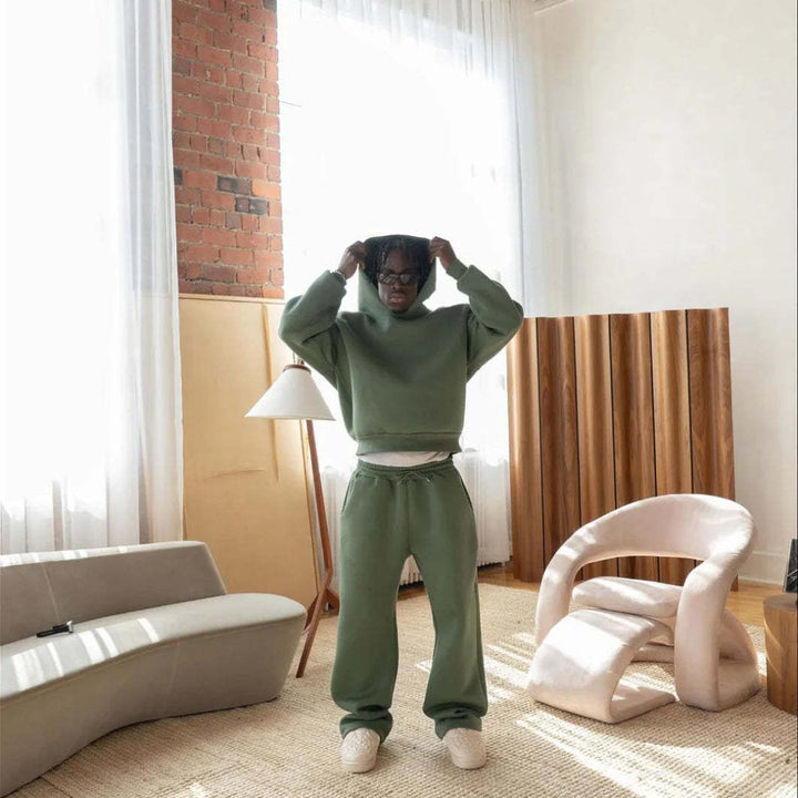 Herre Oversized Hoodie-sæt med moderne design og komfortabel pasform Stilla