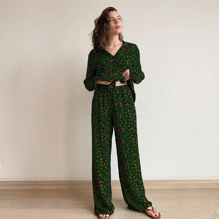 Dame jumpsuit med dyremønster og høje ribkanter Stilla