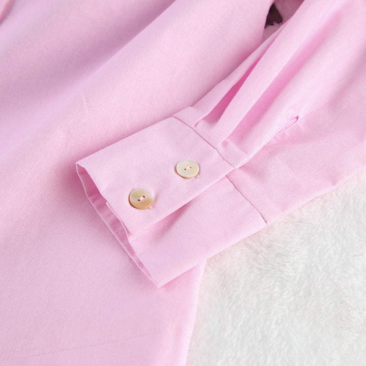 Dame overdimensioneret skjorte bluse i let materiale med lange ærmer og elegante knapper Stilla