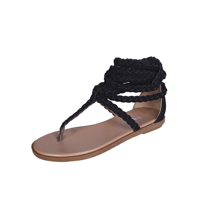 Dame fletede tæer-split sandaler med elastiske remme Stilla