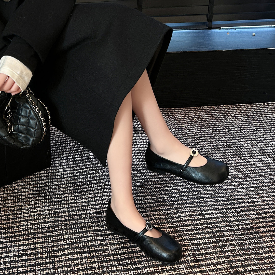 Dame Elegante Mary Jane Ballerinas med unikke spænde-detaljer Stilla