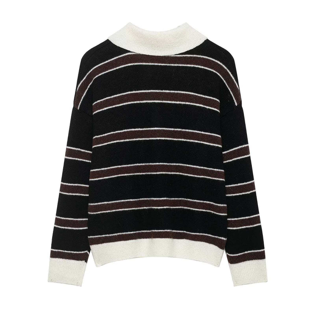 Kvinders afslappede sweater med krave og knaplukning Stilla