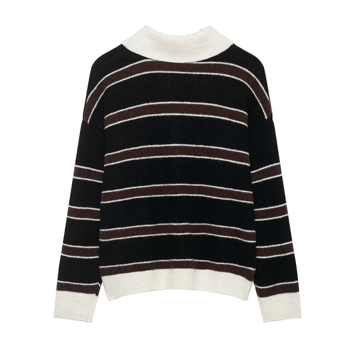 Kvinders afslappede sweater med krave og knaplukning Stilla