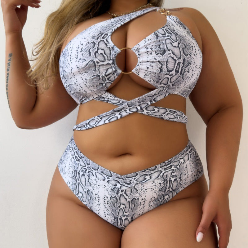 Dame Asymmetrisk Cut-Out Bikini-Sæt Skovae