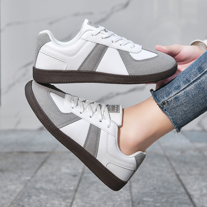 Unisex nan urbaner Tennis-Sneaker med velourslæder-overlays, polstret hælkant og vulkaniseret gummisål Skovae