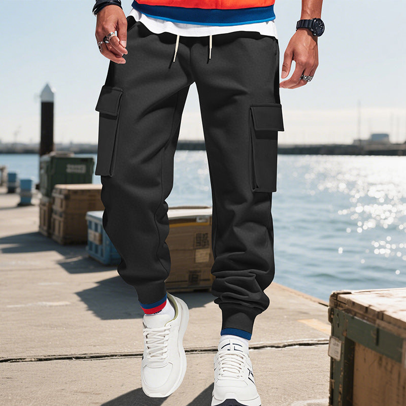 Herren nan urban Utility-jogger med snøre, påsatte klaplommer og elastisk kant Skovae