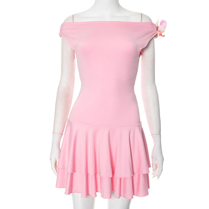 Femme Off-Shoulder Ruffleskaterkjole Stilla
