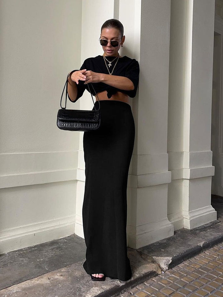Dame Elegant Oversized Skjorte med dyb Krave og brede Ærmer Stilla