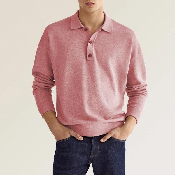 Herrer Poloshirt med knaplukning i blød bomuldsblanding Stilla