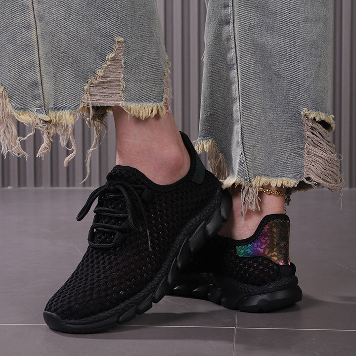 Dame Behagelige Løbesneakers med åndbart netdesign Stilla