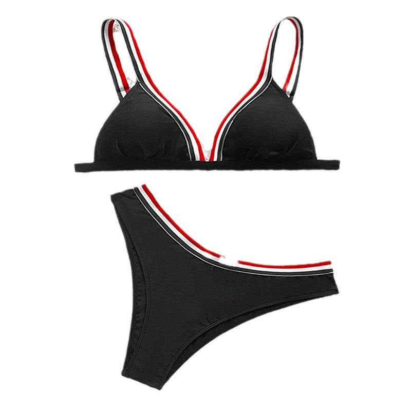 Dame Sportslig Bikini med moderne V-udskæring Skovae