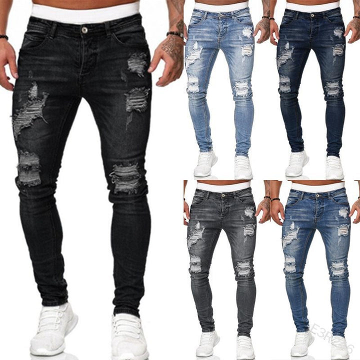 Herren Ripped Skinny Jeans i moderne Used-Look Stilla