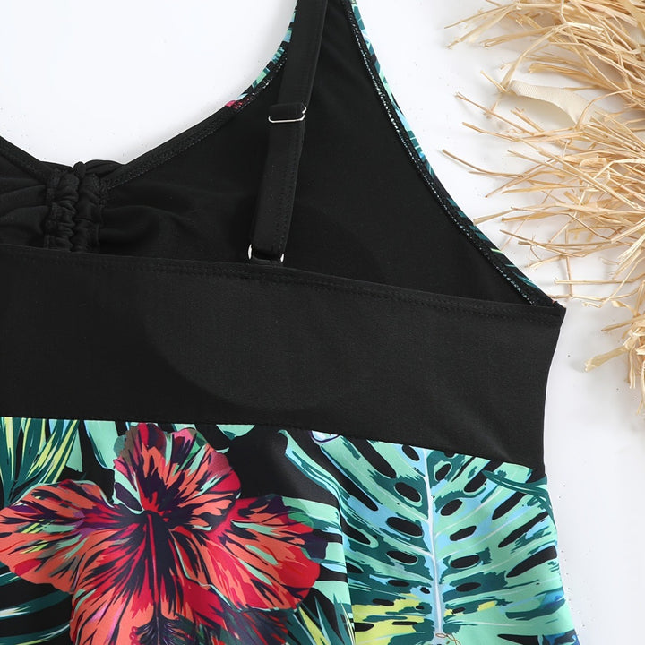 Dame Sporty Badetøj sæt med floral sideindsats Skovae